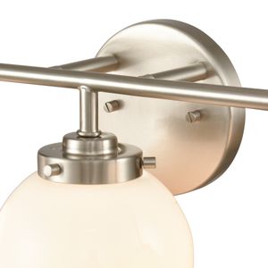 Fairbanks 22.75'' Wide 3-Light Vanity Light - Brushed Nickel and Opal 6