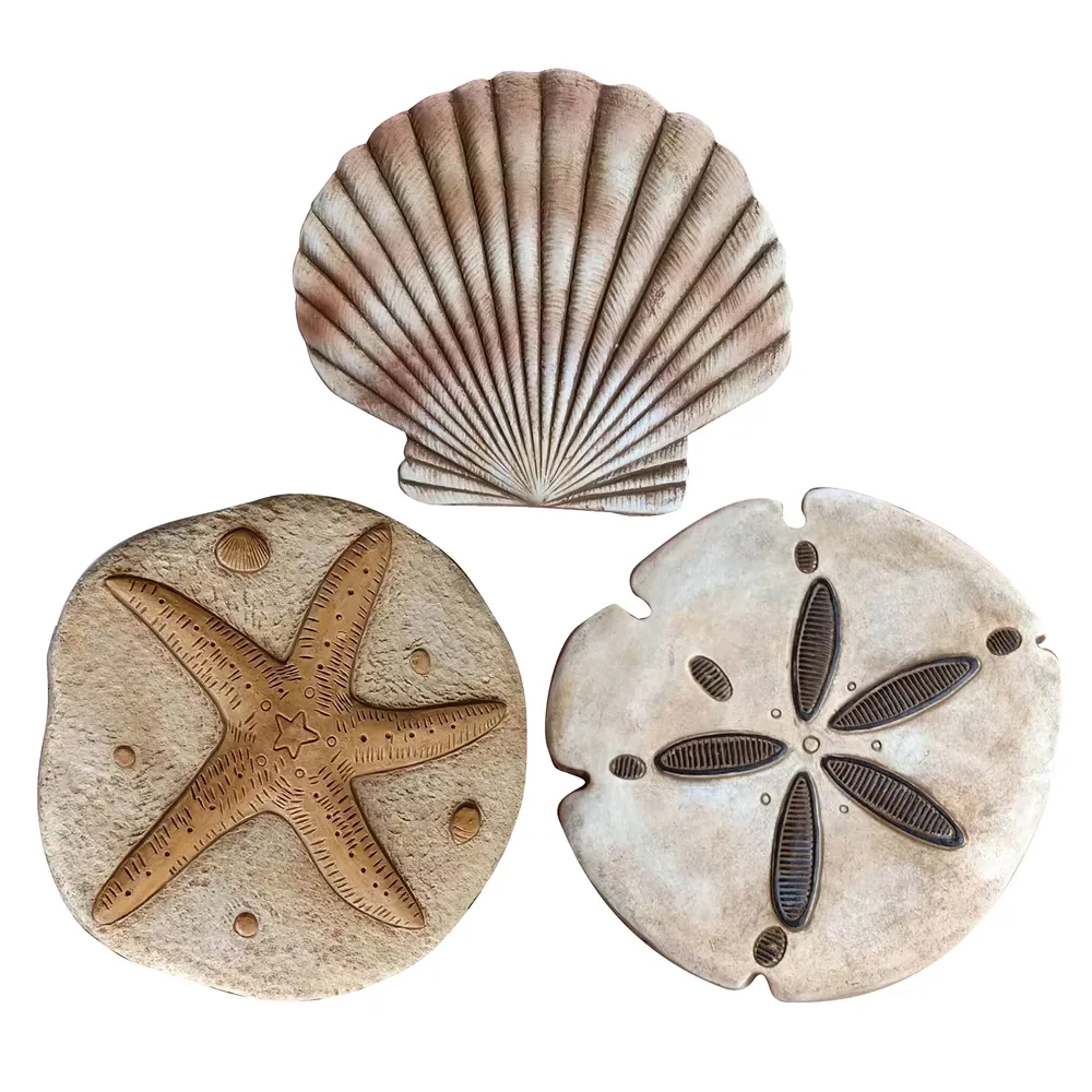 10" SEASHELL STEPPING STONE 3-ASST
