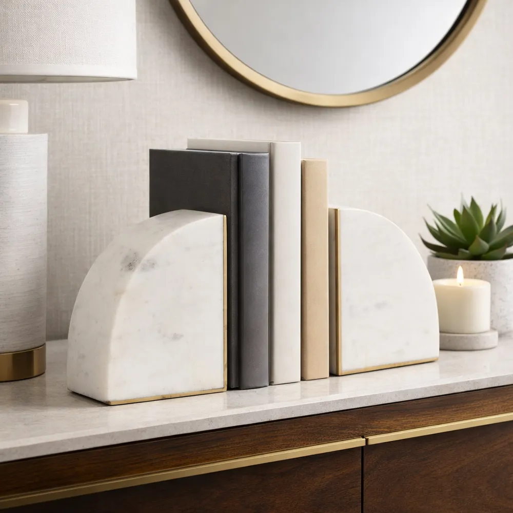 COREYFIELD SET OF 2 WHITE BOOKENDS 5 (IN)