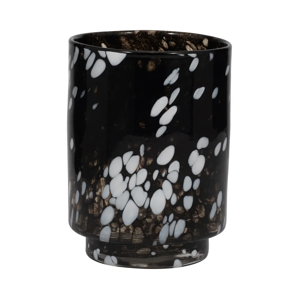 BAKERWOOD BLACK GLASS VASE 9 (IN)