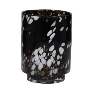 BAKERWOOD BLACK GLASS VASE 9 (IN) 4