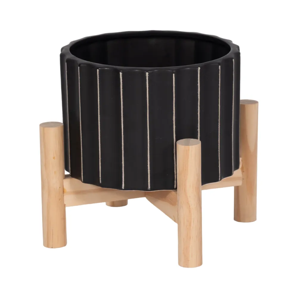 CLAXTONFIELD BLACK PLANTER 6 (IN)