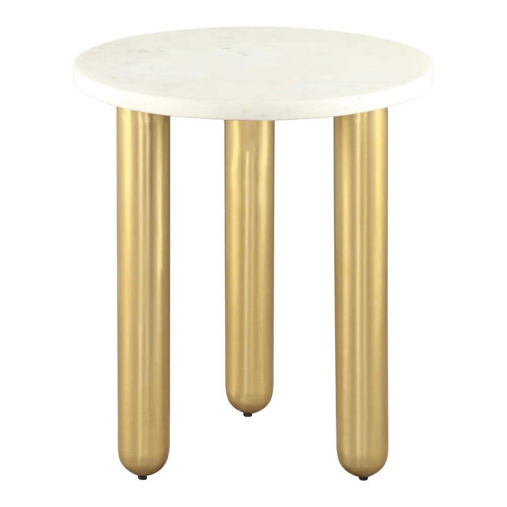Aven Side Table White & Gold