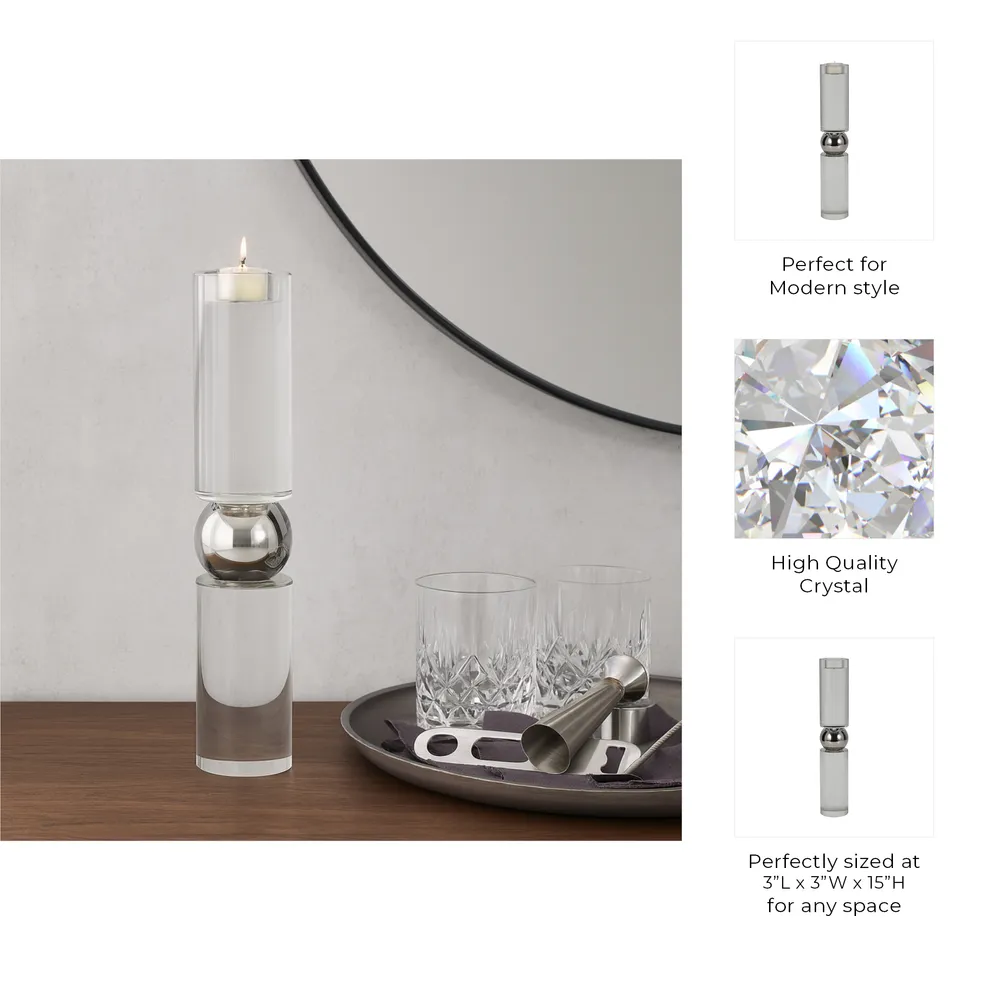 VERAFORD CLEAR CANDLESTICK 15 (IN)