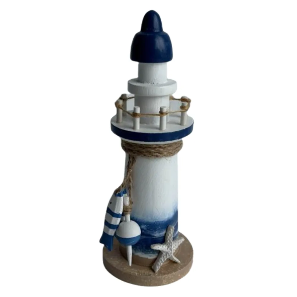 7" LIGHTHOUSE WITH DARK BLUE TOP