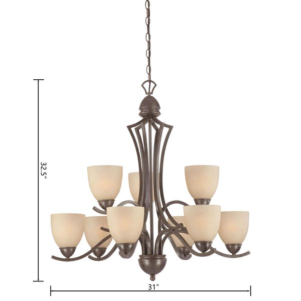 Triton 31'' Wide 9-Light Chandelier - Sable Bronze