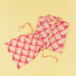 Elephants Pink Cotton Night Shirt 11