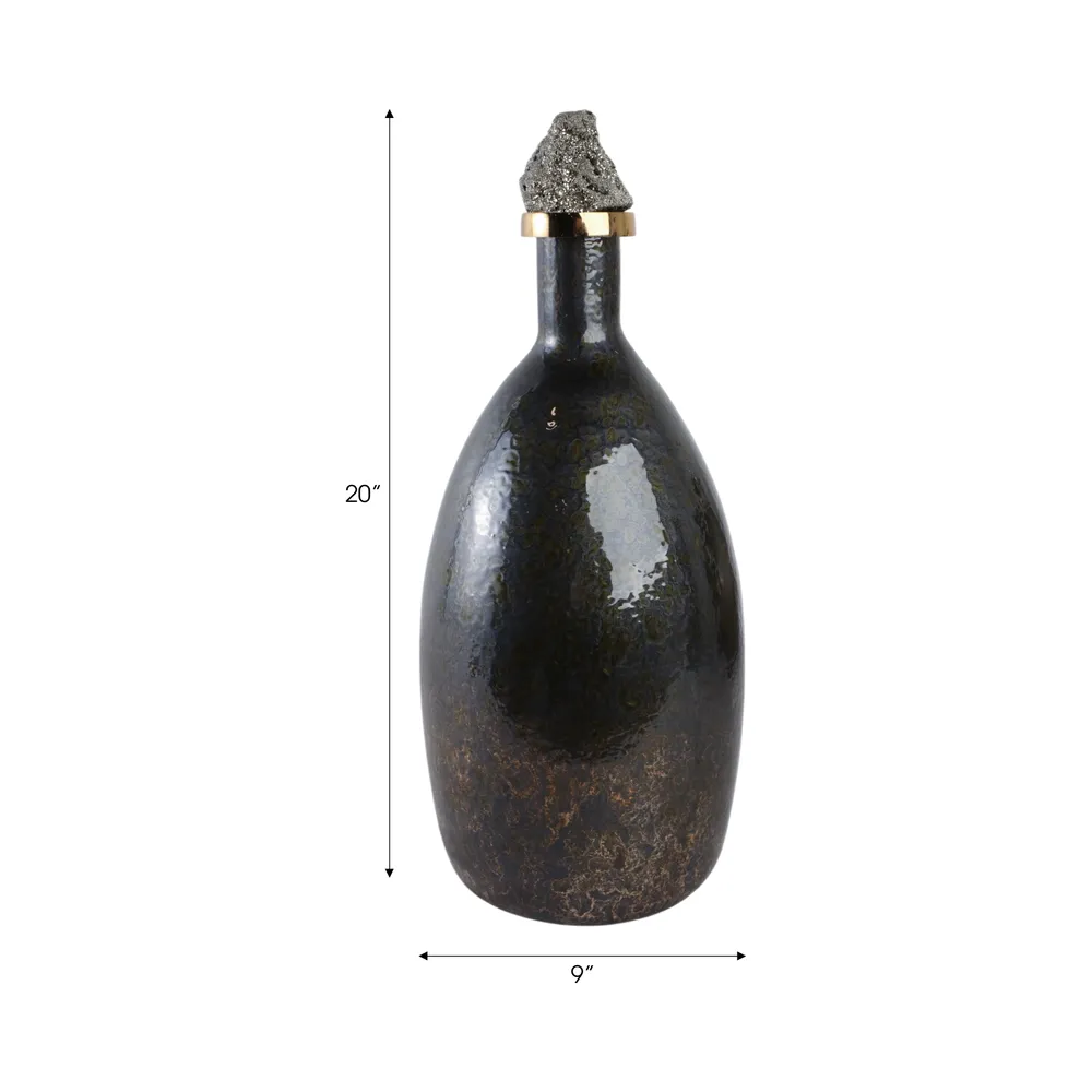 FARLEYDALE BLACK GLASS VASE 20 (IN)