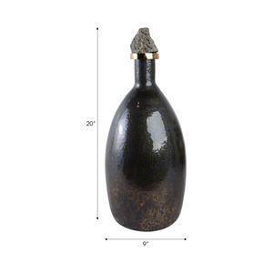 FARLEYDALE BLACK GLASS VASE 20 (IN) 9