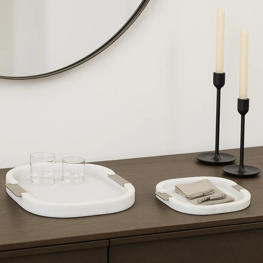 HOBARTSIDE SET OF 2 WHITE TRAY 2 (IN)