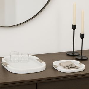 HOBARTSIDE SET OF 2 WHITE TRAY 2 (IN) 2