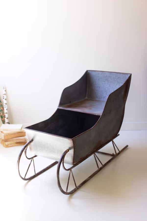 Rustic Metal Christmas Sleigh
