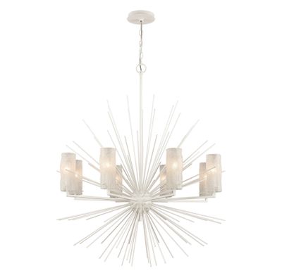 Sea Urchin 34″ Wide 8-Light Chandelier - White Coral