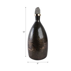 FARLEYDALE BLACK GLASS VASE 18 (IN) 9