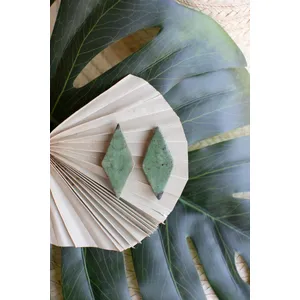 Diamond Clay Lenca Earrings \ Green 1