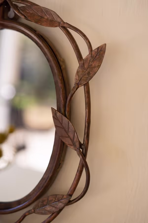 Forged-Iron Vine Framed Mirror