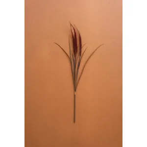 Artificial Reed Spray with Burgundy Plumes 1