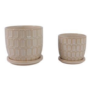 LEONAHAM SET OF 2 IVORY PLANTER 7 (IN) 5