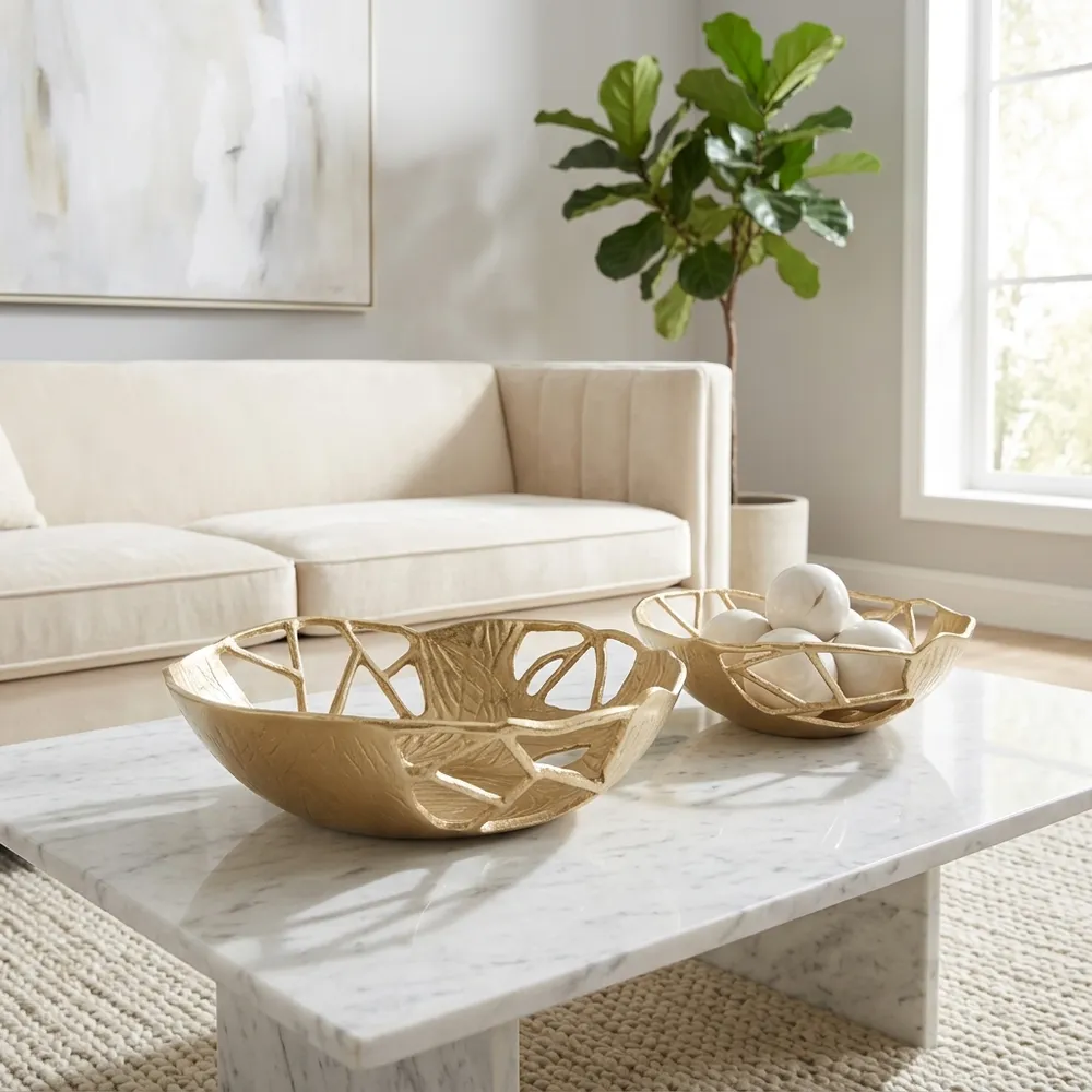 GRAYDONHOLM SET OF 2 GOLD BOWLS 5 (IN)