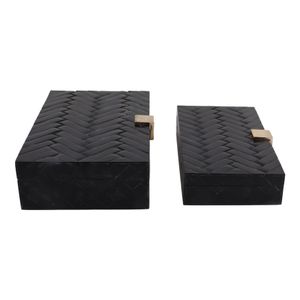 HAZENHOLM SET OF 2 BLACK BOXES 4 (IN) 7
