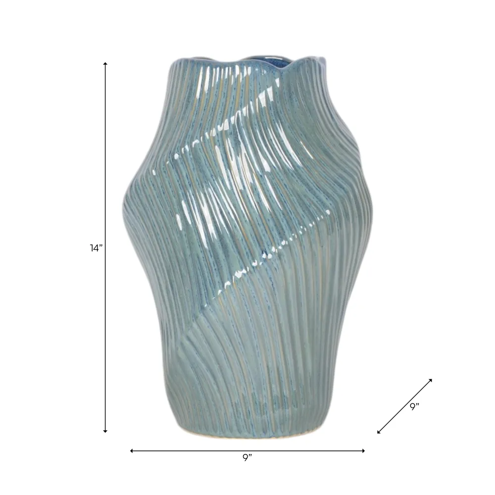 DORSEYSTONE BLUE VASE 14 (IN)