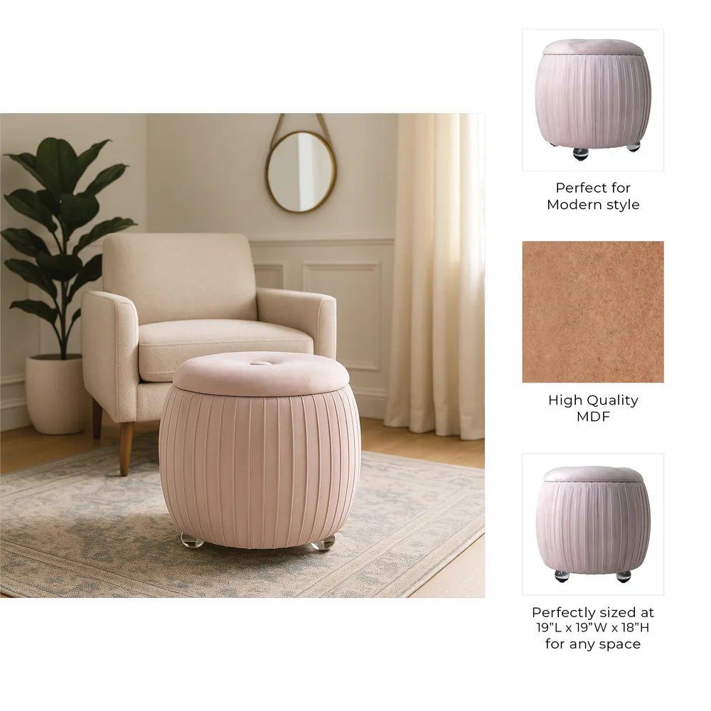 HENLEYFORD PINK STOOL 18 (IN)