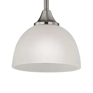 Bristol Lane 7'' Wide 1-Light Mini Pendant - Brushed Nickel with White Glass 4