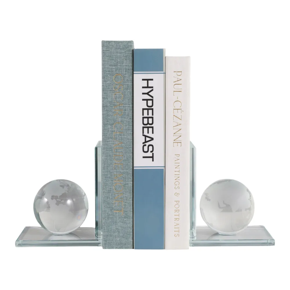 HASTINGSLAKE SET OF 2 CLEAR BOOKENDS 6 (IN)