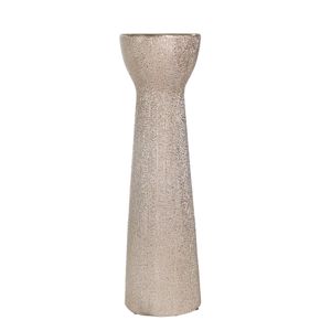 CERAMIC 14" BEAD CANDLE HOLDER,CHAMPAGNE 1