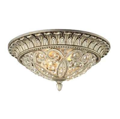 Andalusia 13'' Wide 2-Light Flush Mount - Aged Silver