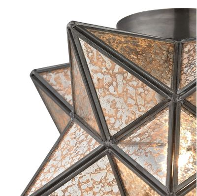 Moravian Star 11″ Wide 1-Light Flush Mount - Oil Rubbed Bronze