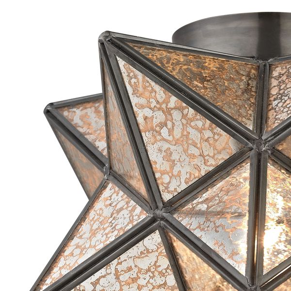 Moravian Star 11'' Wide 1-Light Flush Mount - Oil Rubbed Bronze