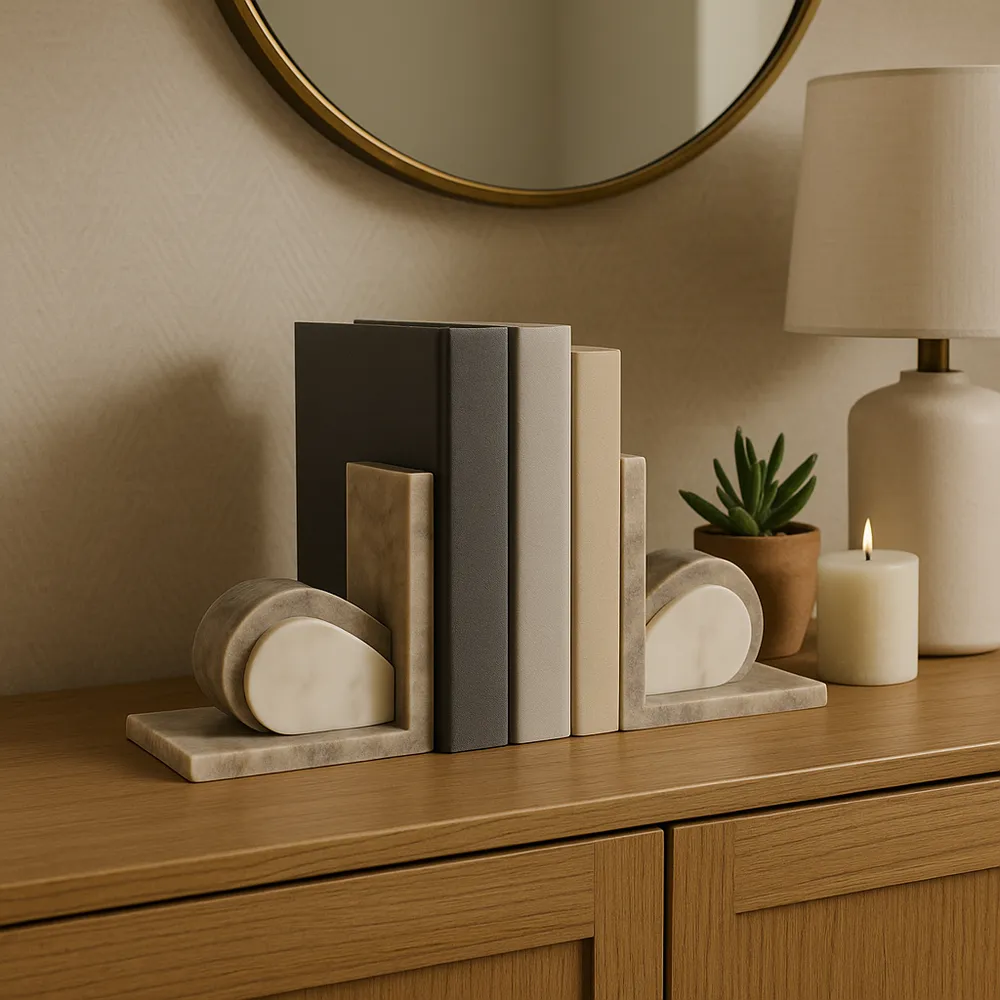 DAYTONVIEW SET OF 2 IVORY BOOKENDS 6 (IN)
