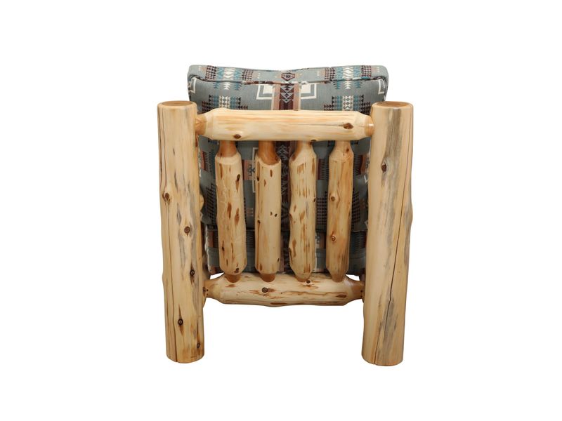 Cedar Log Lounge Chair - Natural - Standard Fabric - Seat:  Fabric TBD;   Backrest:  Fabric TBD 8