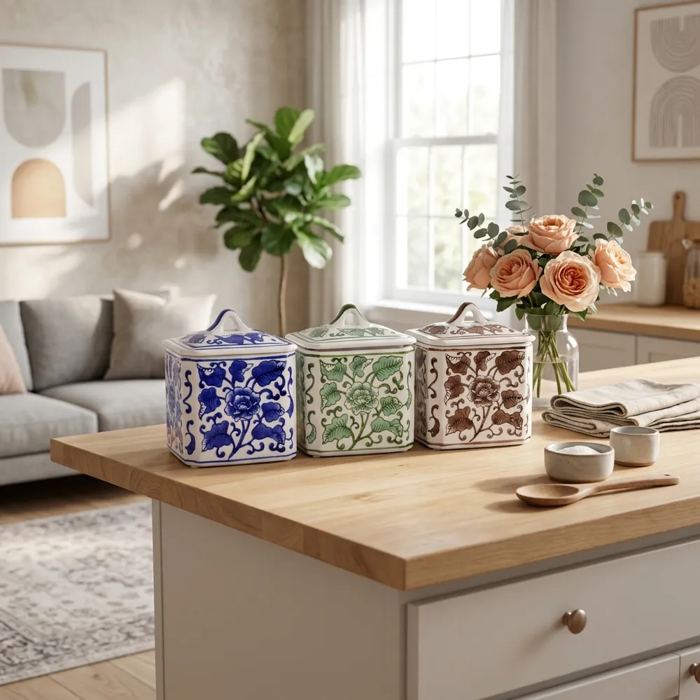 HENDONRUN SET OF 3 WHITE JARS 6 (IN)