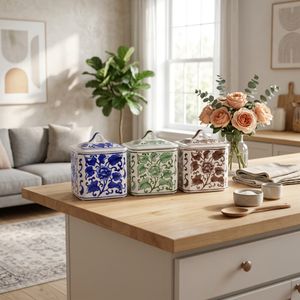 HENDONRUN SET OF 3 WHITE JARS 6 (IN) 10