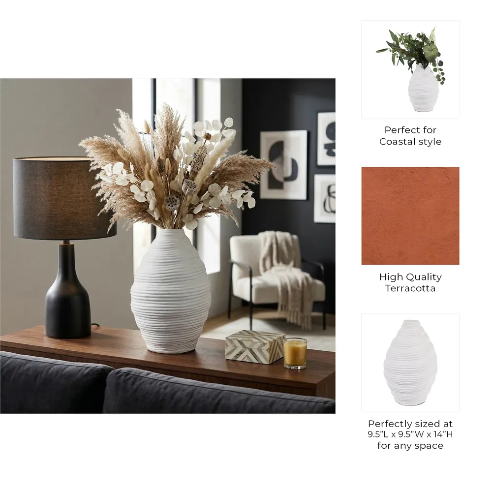 KELSEYHOLM WHITE VASE 14 (IN)