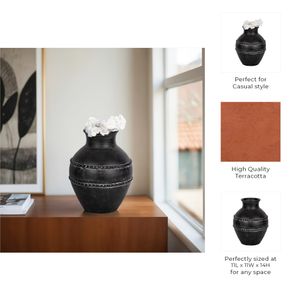 ROSEBEACH BLACK VASE 14 (IN) 10