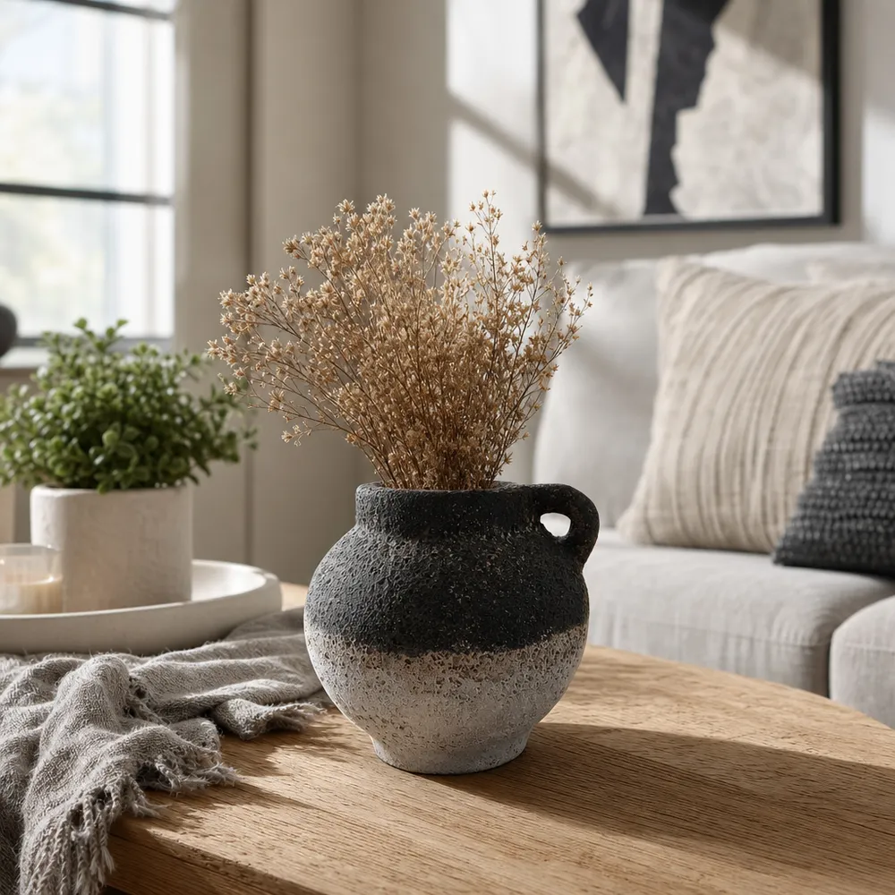 GLENPORT BLACK VASE 6 (IN)