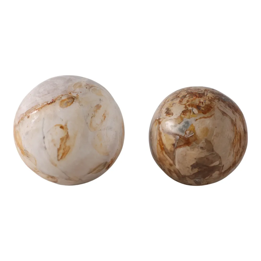 ELDERVIEW SET OF 2 IVORY ORBS 6 (IN)