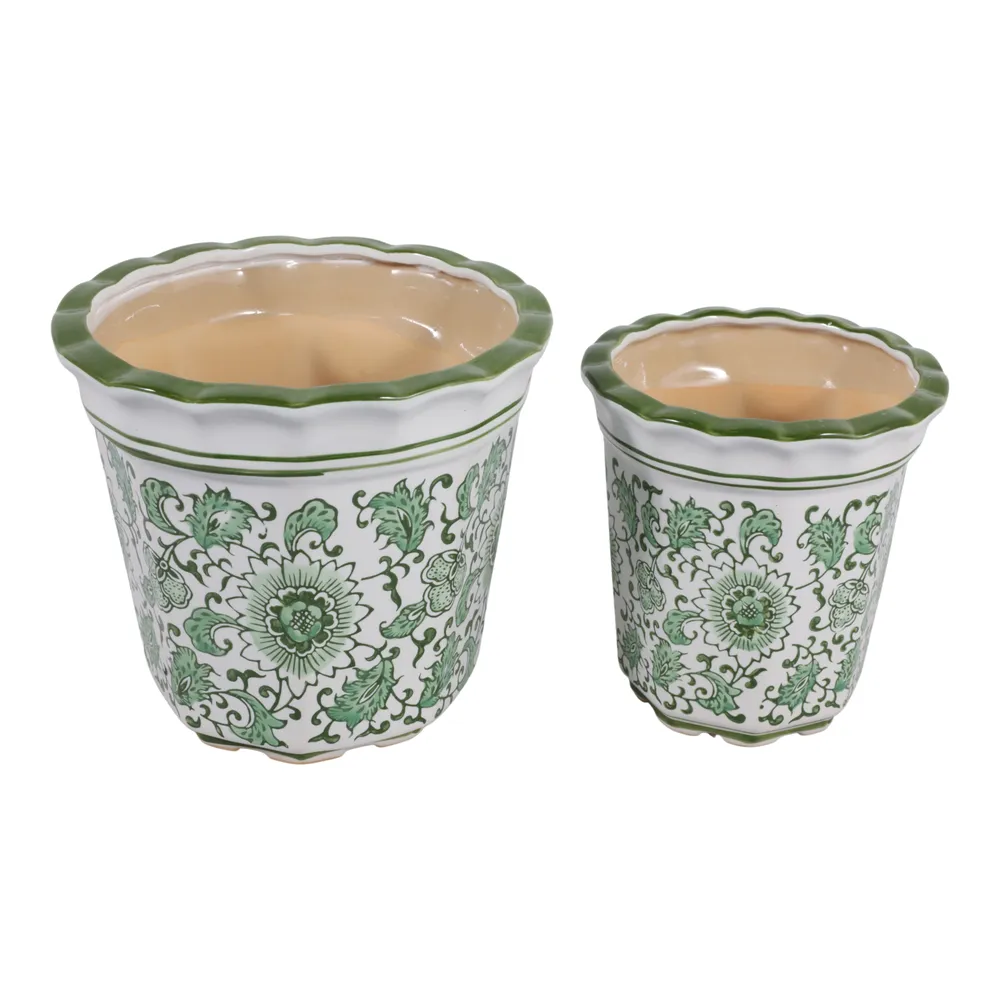 ENOCHFIELD SET OF 2 GREEN PLANTER 7 (IN)
