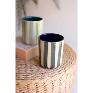 Set of 3 Striped Ceramic Containers 3