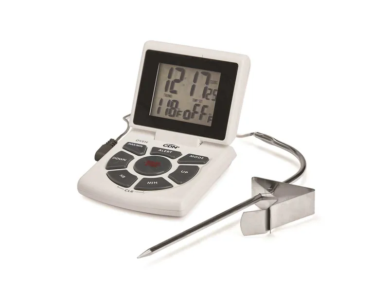 CDN Thermometer/Timer & Clock Digital, Probe, White 2