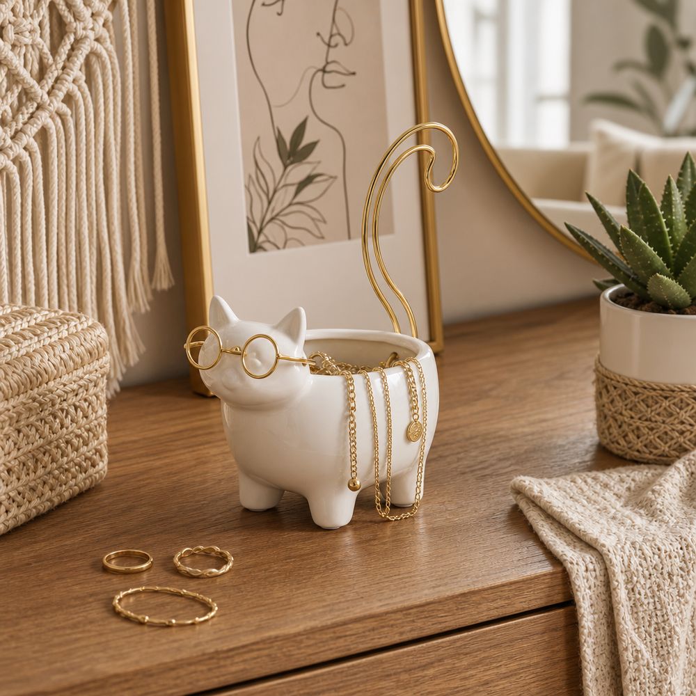 CARLINOAK WHITE TRINKET DISH 6 (IN)