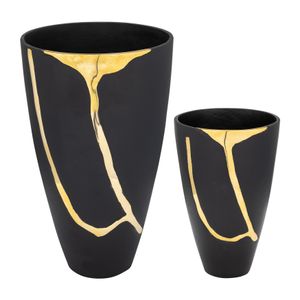 DUTTONBURN SET OF 2 BROWN VASES 14 (IN) 3