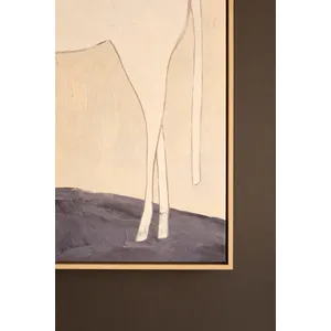 Framed Three White Horses Painting 2