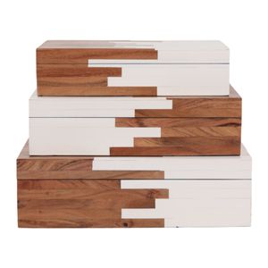 ZOEMOOR SET OF 3 IVORY BOXES 4 (IN) 3