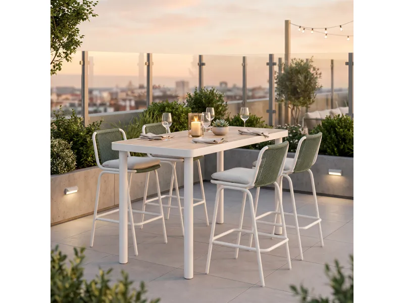 Luft Barstool White & Green 10