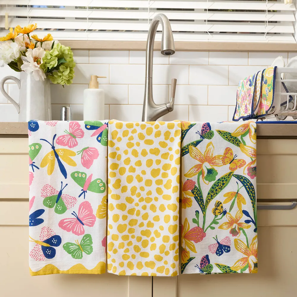 Bloom & Flutter Cotton Kitchen Towels (Set of 3)