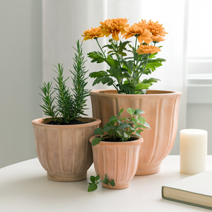 ROYCLIFF SET OF 3 RED PLANTER 13 (IN) 12